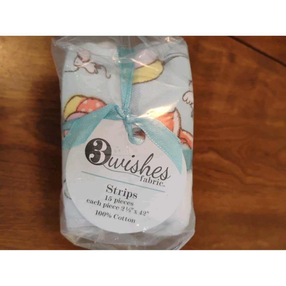 "3 Wishes" 15 piece Jelly Roll Strips 2.5" x 42" Baby Colors Blue Yellow Pink